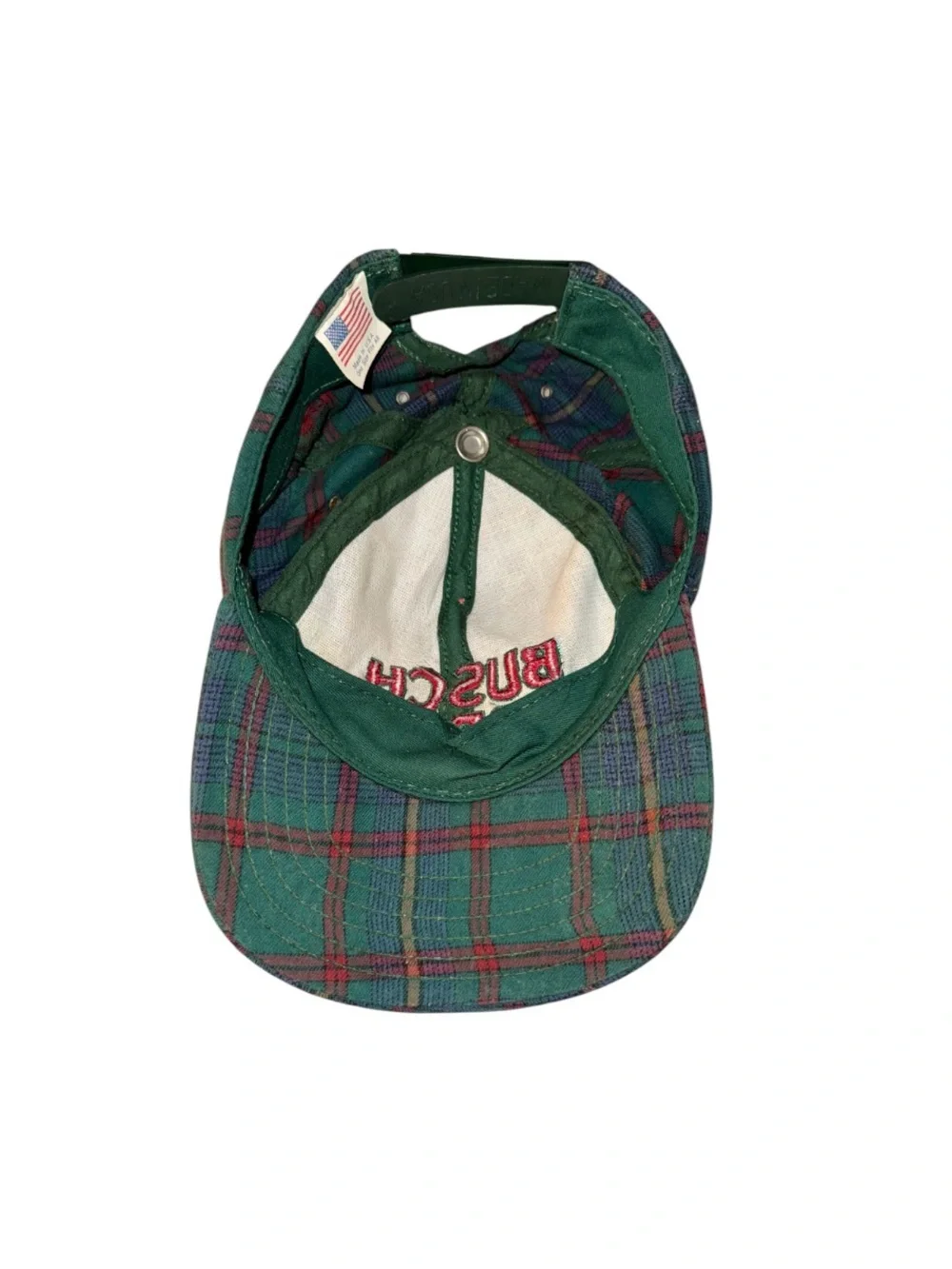 Vintage Busch Gardens Plaid Embroidered Cap